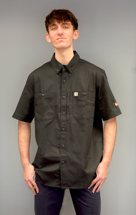 Carhartt Rugged Performance Series Relaxed Fit Canvas Short Sleeve Work Shirt - Sun logo