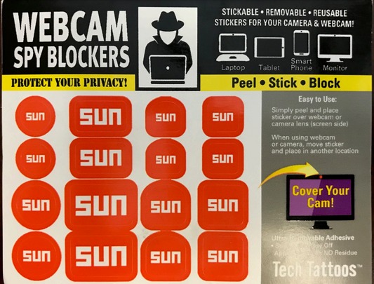 Webcam Spy Blocker Tech Tattoo Sticker Sheet